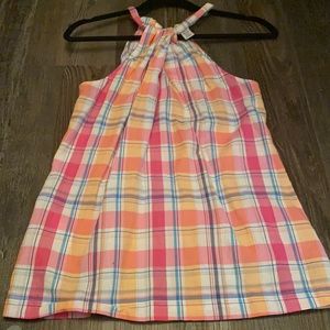 Tommy Bahama summer checked halter top XS/P